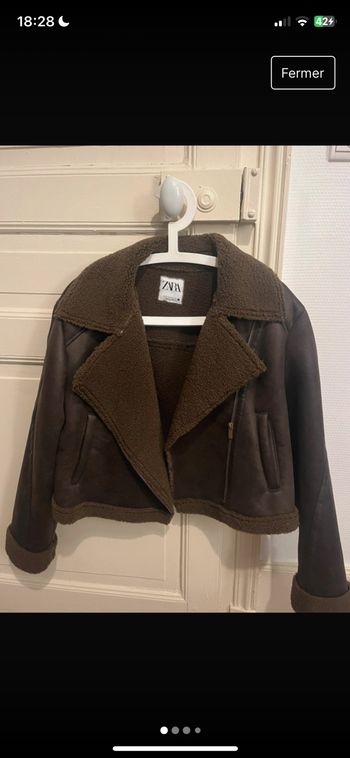 Veste aviateur zara marron