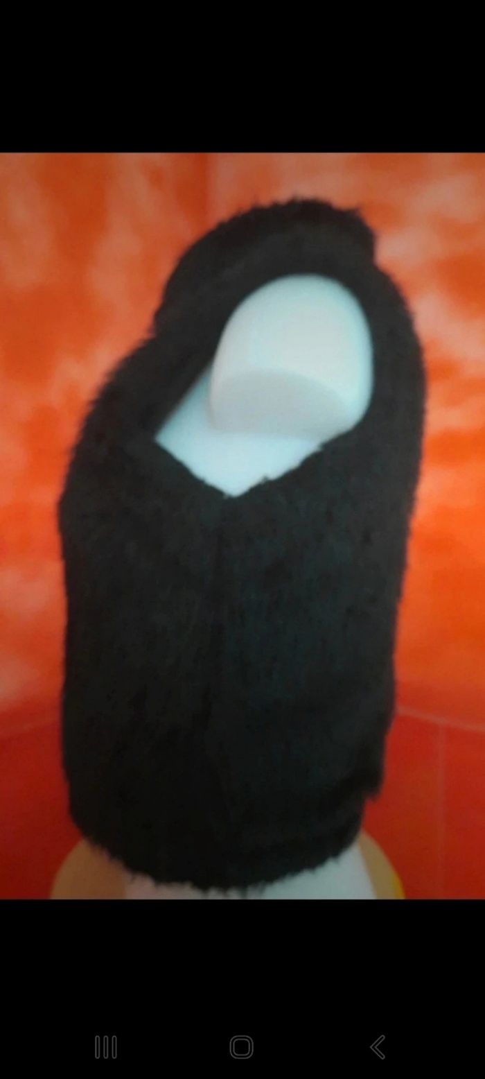 Veste  fausse fourrure sans manche courte de chez Zara - photo numéro 3