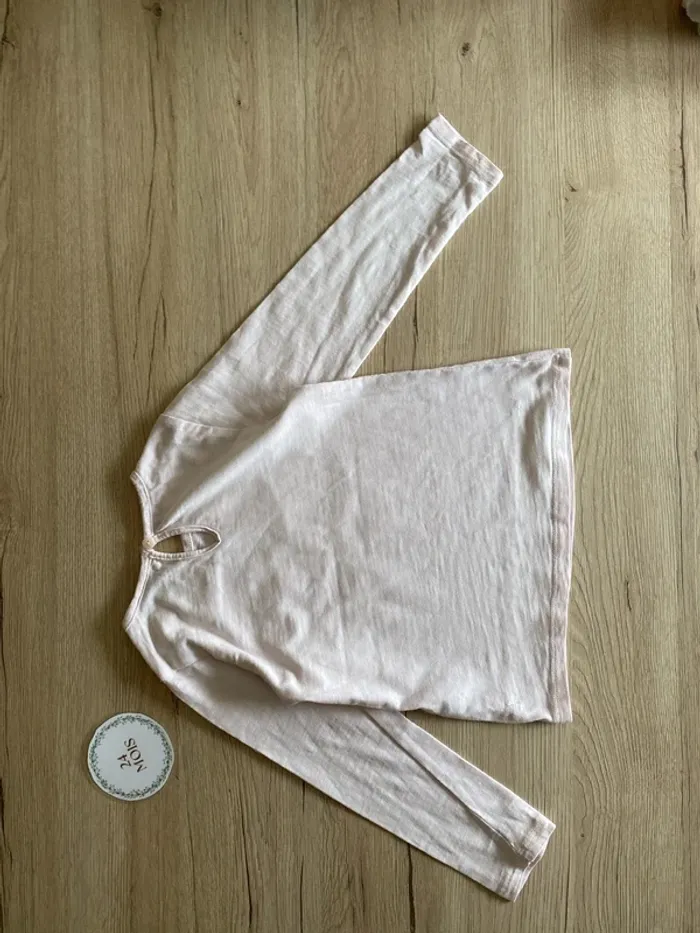 Sous pull rose pale manche longue motif lapin bébé fille 24 mois Fagottino - photo numéro 4