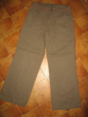 PANTALON LARGE MARRON CLAIR "KIABI WOMEN" - TAILLE 38 - n°05