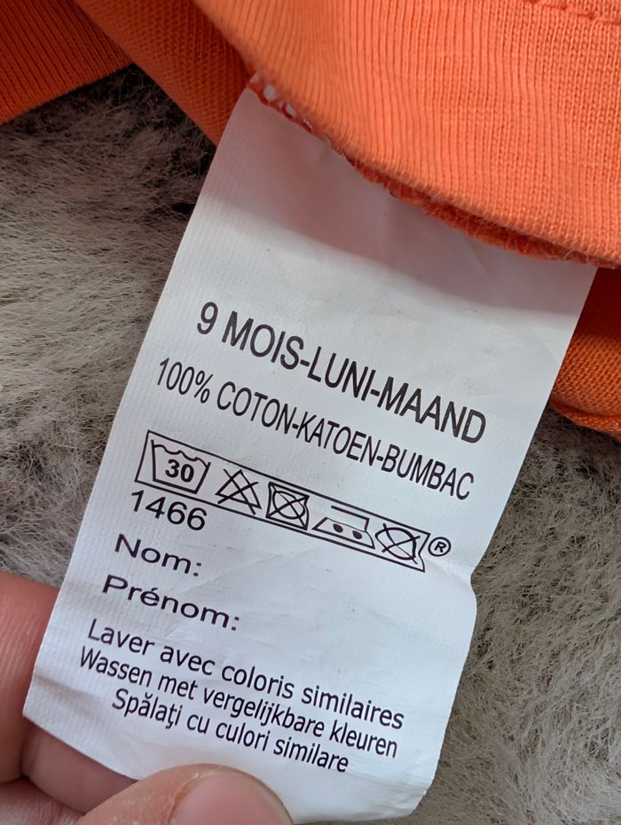 T-shirt Influx 9 mois – orange jungle – très bon état - photo numéro 4