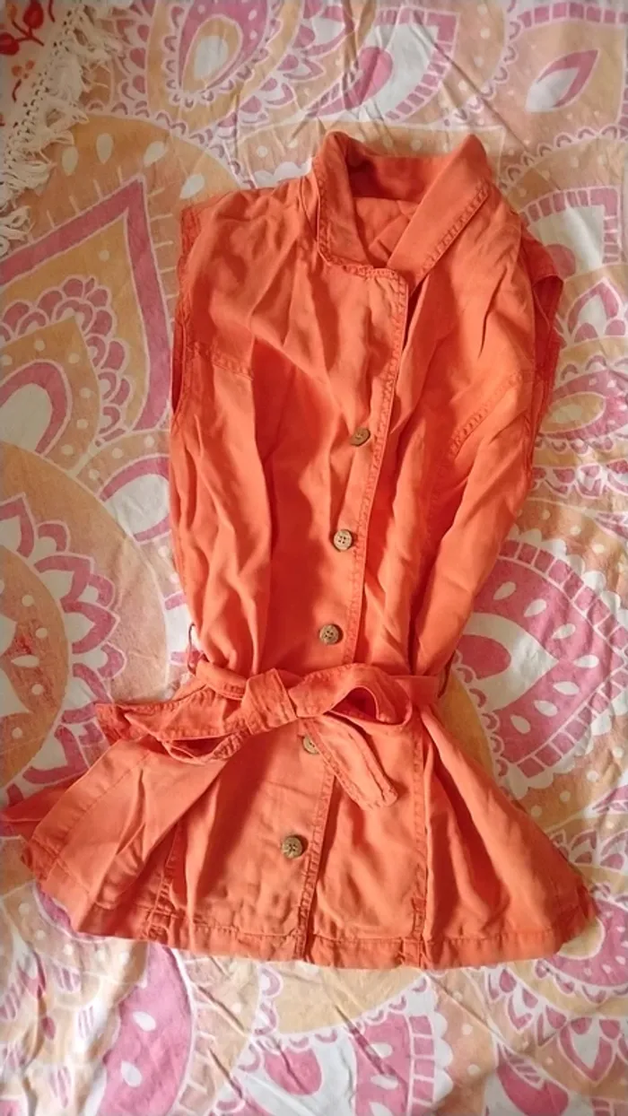 Petit haut orange vintage, taille 40 - photo numéro 4