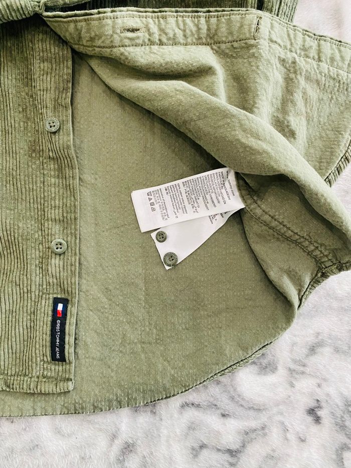 Chemise Tommy Hilfiger Velours Côtelé Kaki XS - Patch 1985 - Logo Tommy Jeans - photo numéro 4