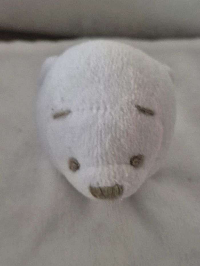 Doudou lange carré ours blanc 20 cm x 20 cm - photo numéro 2