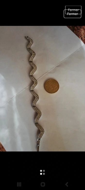 Magnifique bracelet plaqué rhodium et strass vintage