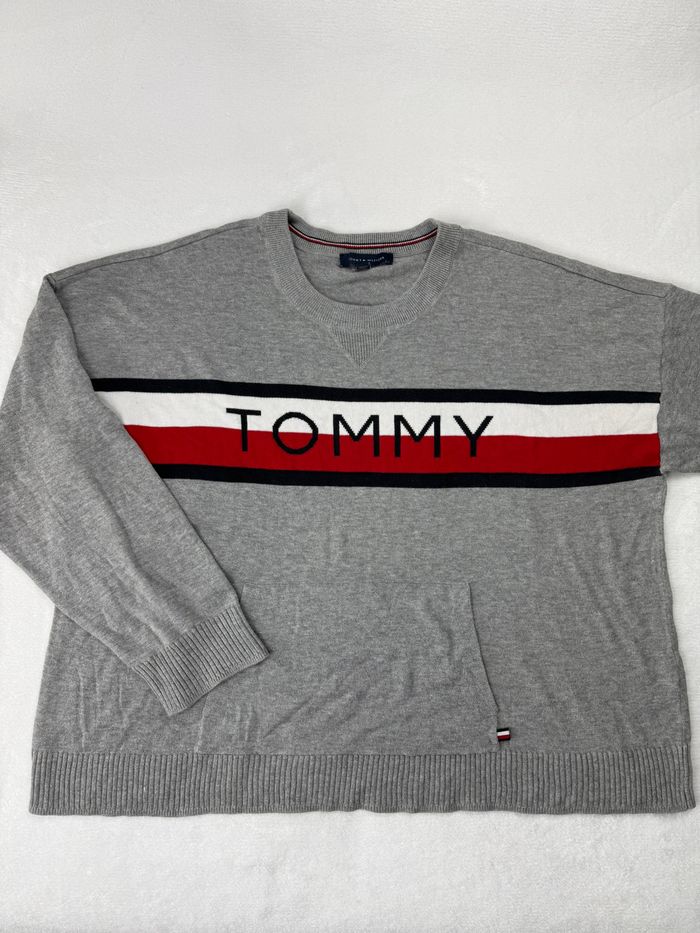Pull gris Tommy Hilfiger pour homme Logo Tommy Taille XL SMO1525 - photo numéro 2