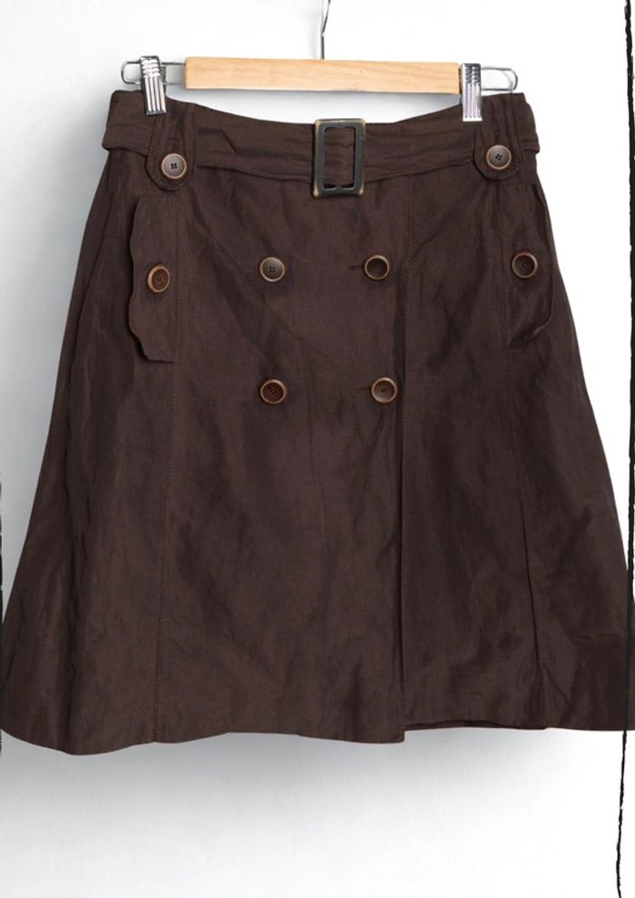 Jupe taille haute chocolat signée 1.2.3 Paris Taille 38 - photo numéro 2