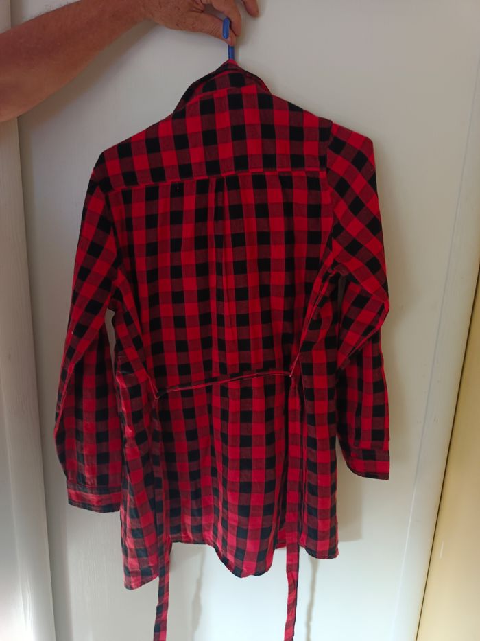 Chemise a carreaux rouge avec ceinture - photo numéro 2
