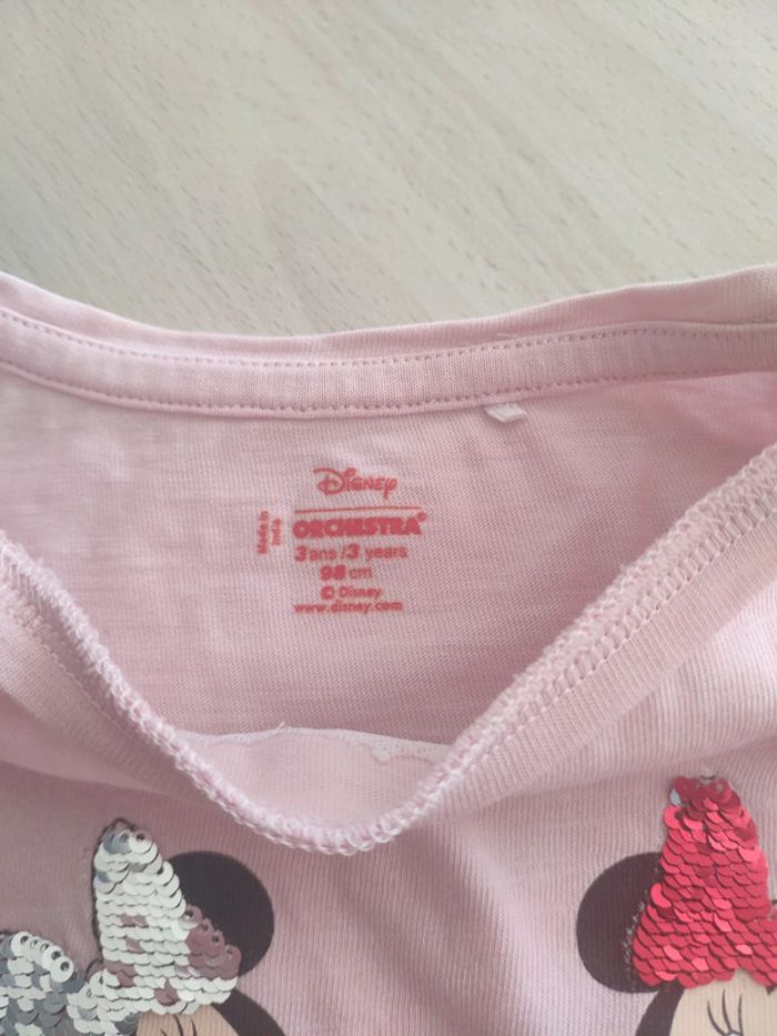 Très joli t shirt rose Minnie à sequins Orchestra Disney 3 ans - photo numéro 2