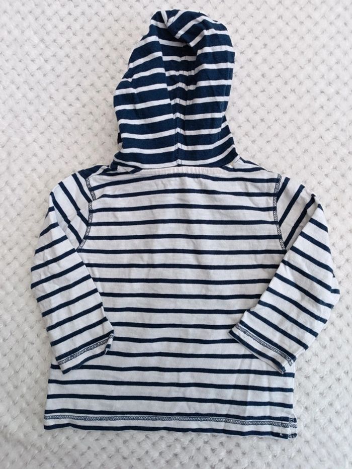 T-shirt manches longues à capuche Baby by Gémo - 12 mois 🔸 - photo numéro 4