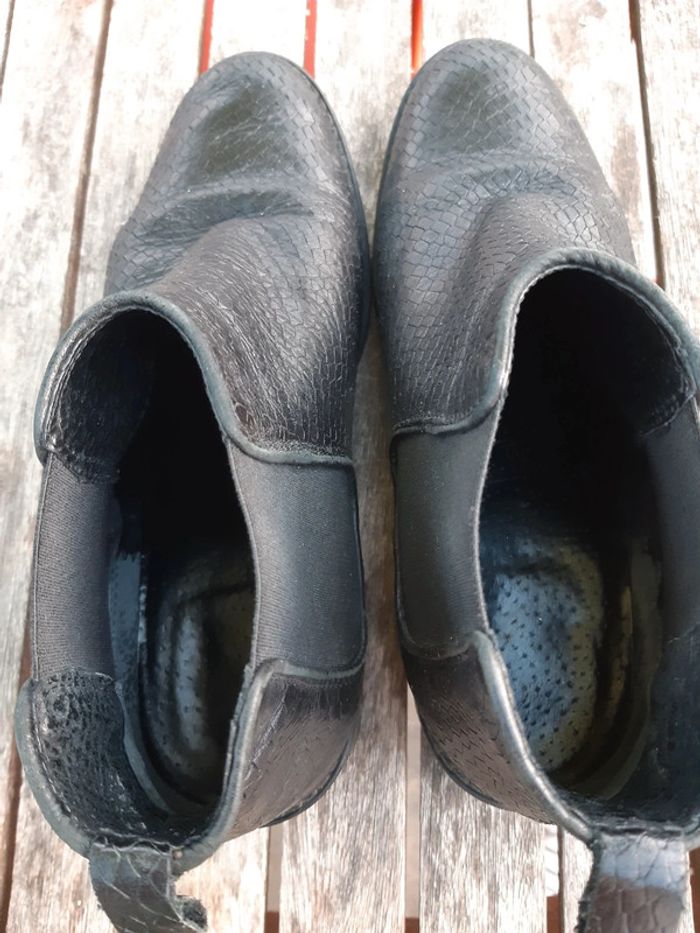 Bottines noires effet croco 37 - photo numéro 4