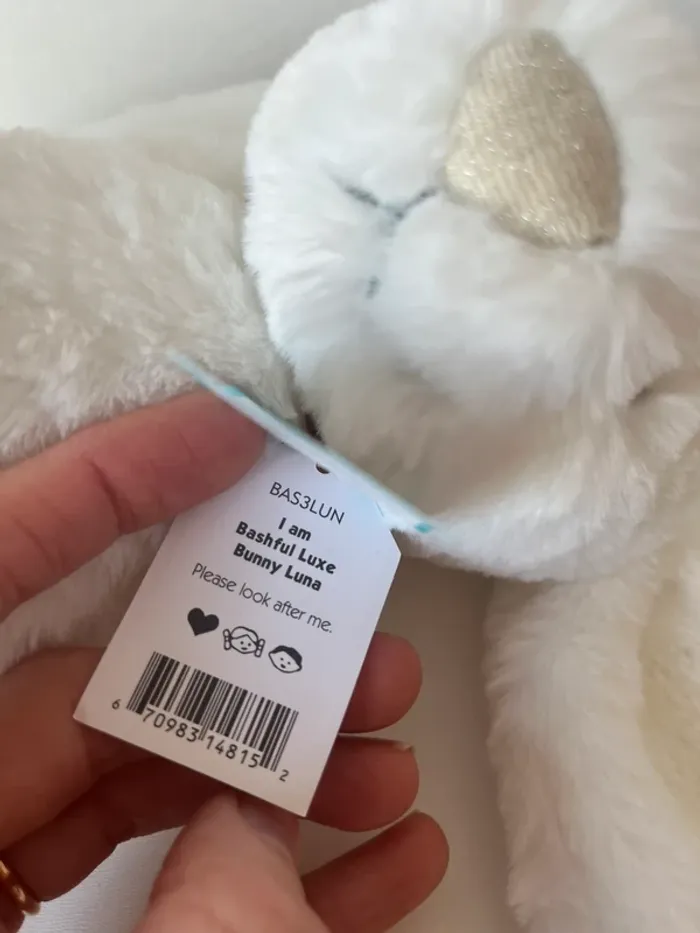 Bashful luxe bunny LUNA white Jellycat - photo numéro 3