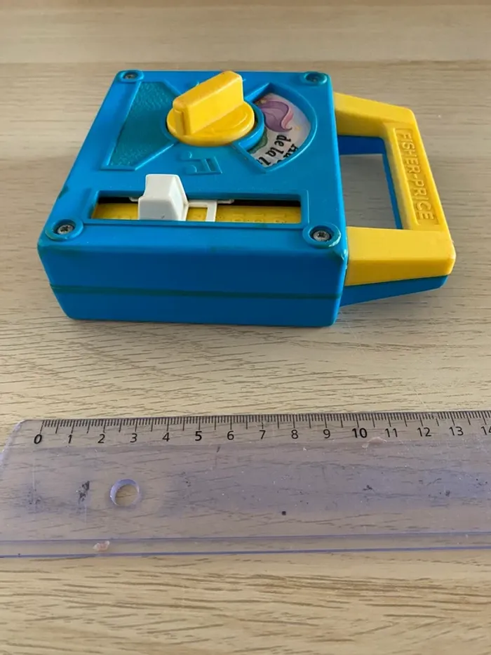 Boîte à musique Fisher price 1990 au clair de la lune bleu jaune music box jouet musical - photo numéro 9