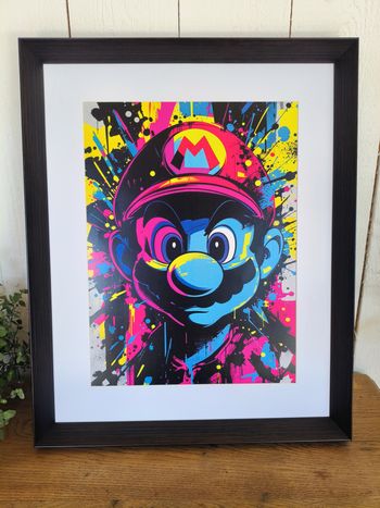 Affiche poster A3 (29,7×42 cm) Mario street art coloré – déco gaming pop art chambre salon