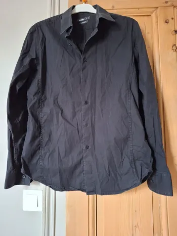 Chemise homme noire manches longues