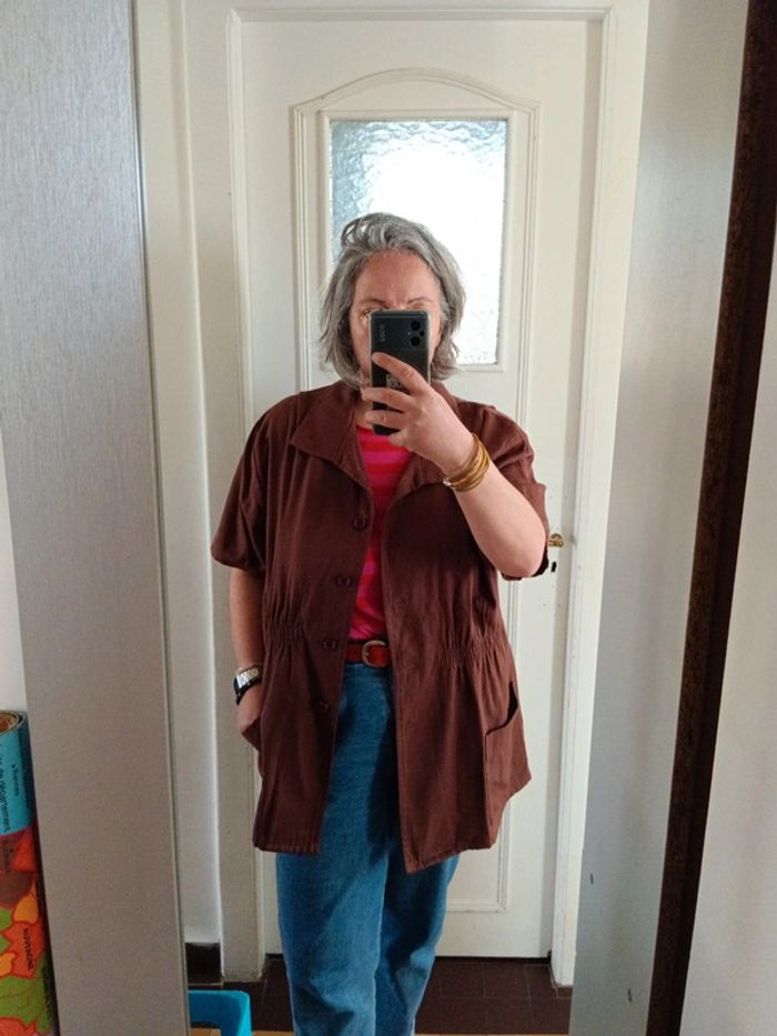 Veste marron handmade vintage - photo numéro 6