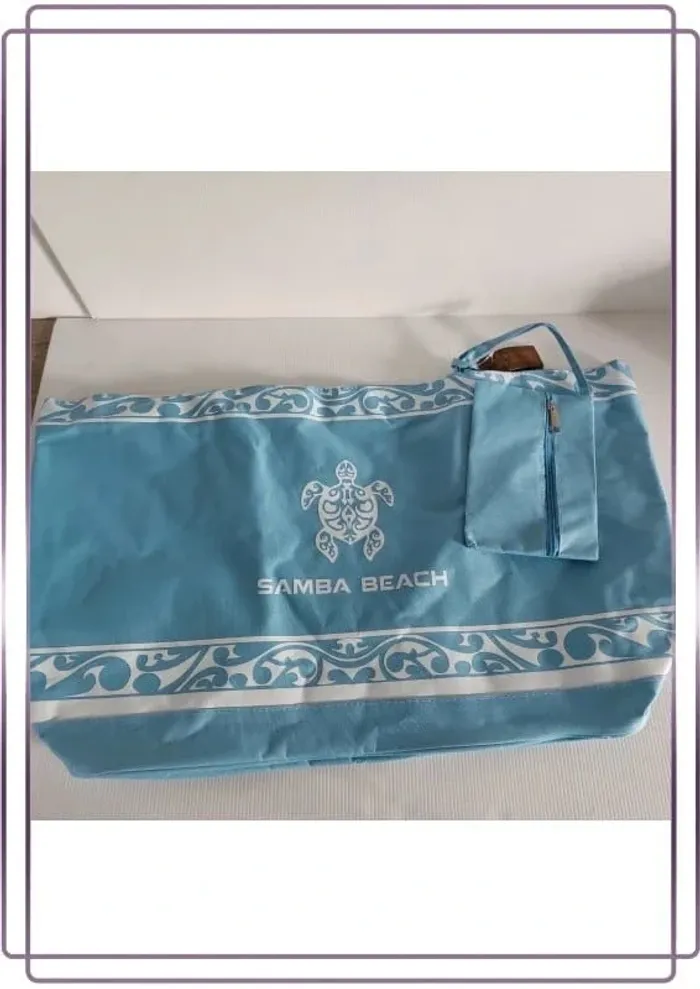 Sac de plage avec une petite pochette et une petite trousse Samba beach, neuf 50x40cm