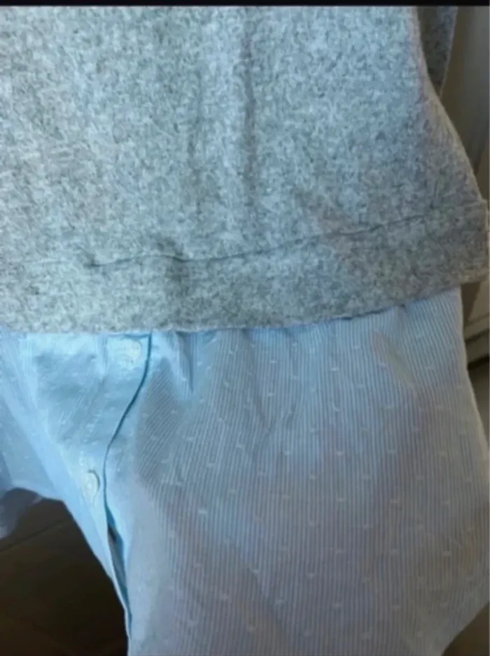 Pull chemise gris bleu - photo numéro 3