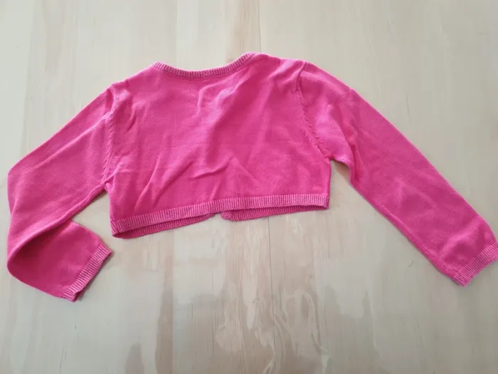 Gilet court boléro fille 4 ans rose fushia - photo numéro 4