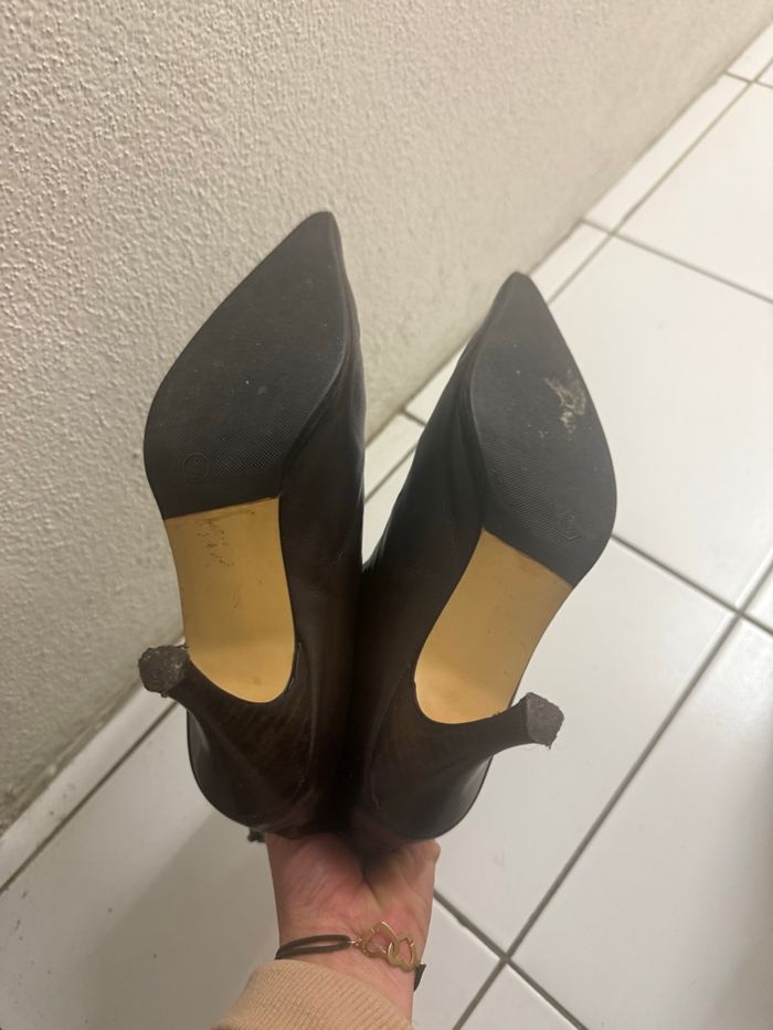 Bottines cuir marron/bordeaux T37 - photo numéro 4