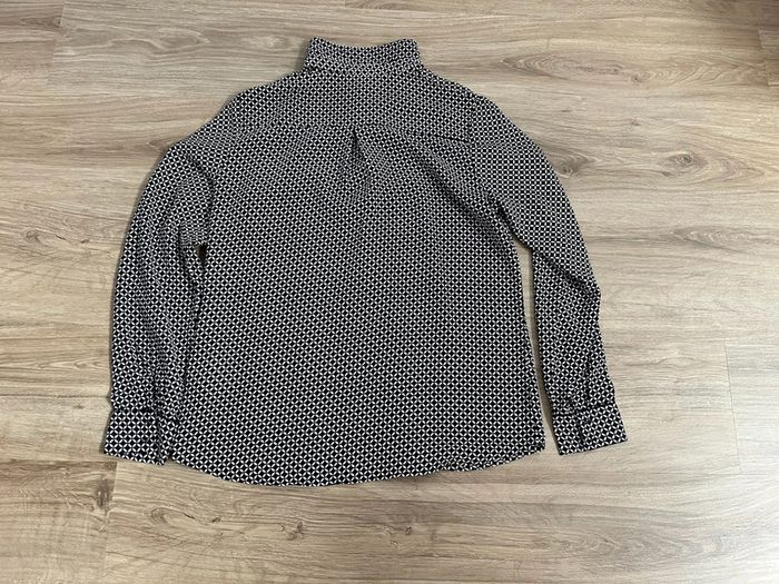 Blouse manche longue femme à motifs couleur blanc noir taille 38 Camaïeu très bon état - photo numéro 2