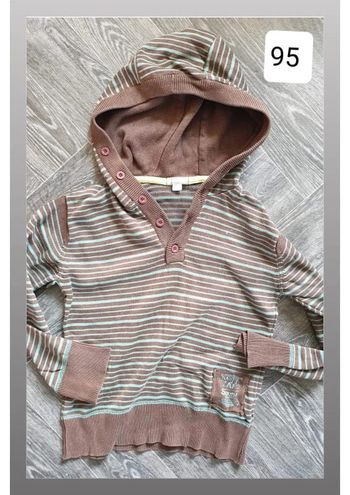 pull à capuche garçon Orchestra marron/bleu 8 ans