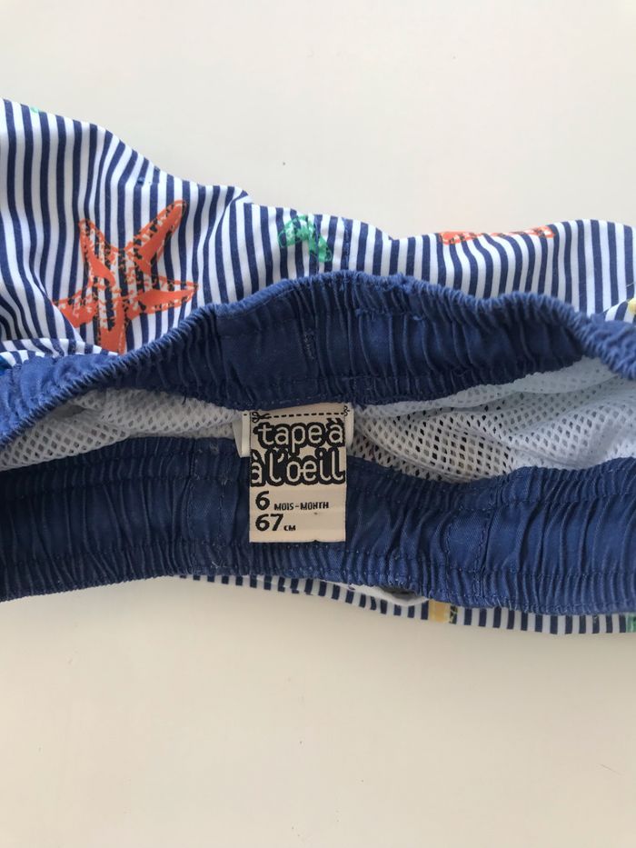 Short de bain bébé rayé marine 6M - photo numéro 3