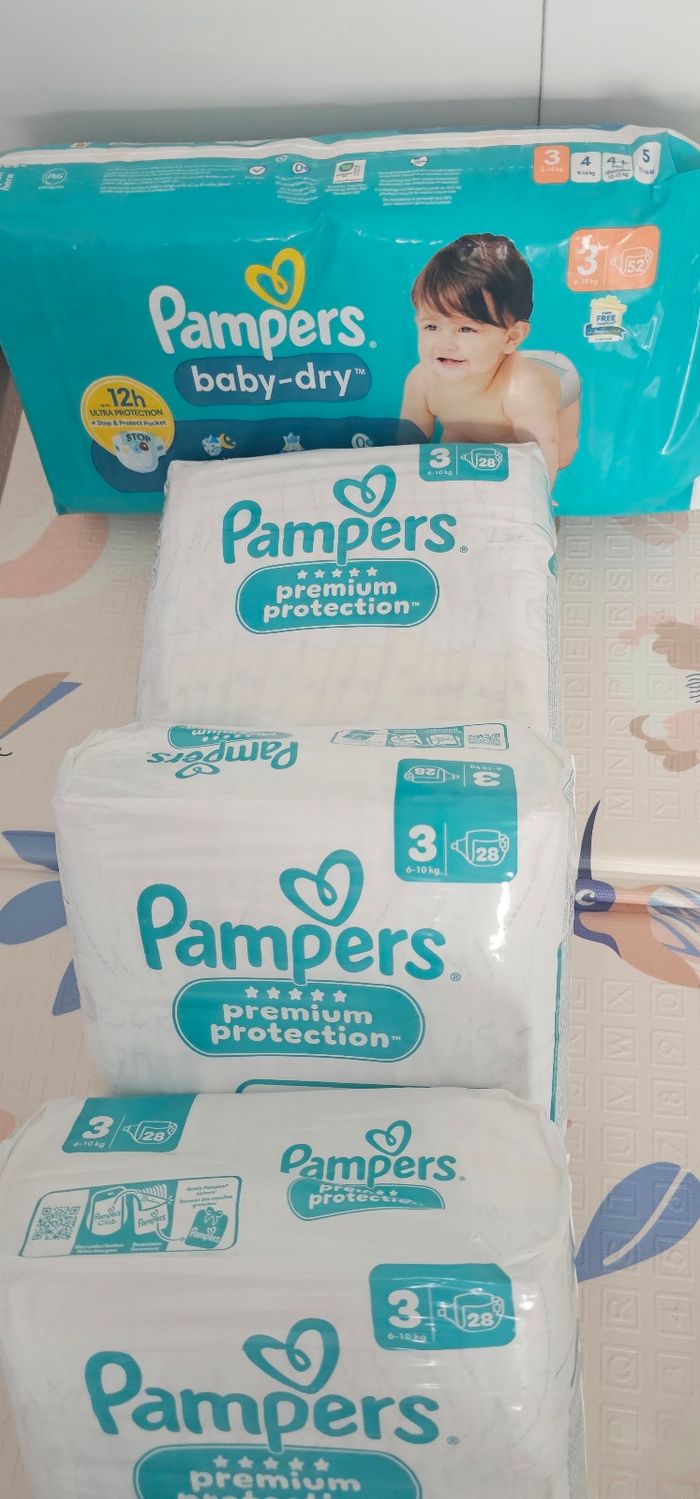 Lot 136 couches Pampers taille 3 6/10 kg - photo numéro 2