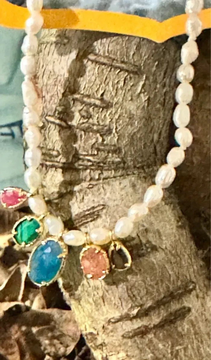 Collier habaha Paris réglable perles d’eaux douces pierre véritables - photo numéro 4
