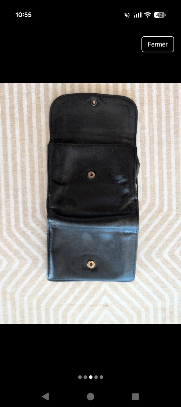 Porte monnaie Longchamps cuir noir - photo numéro 3