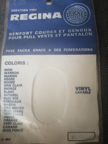 Renfort blanc coudes et genoux pour pull veste et pantalon