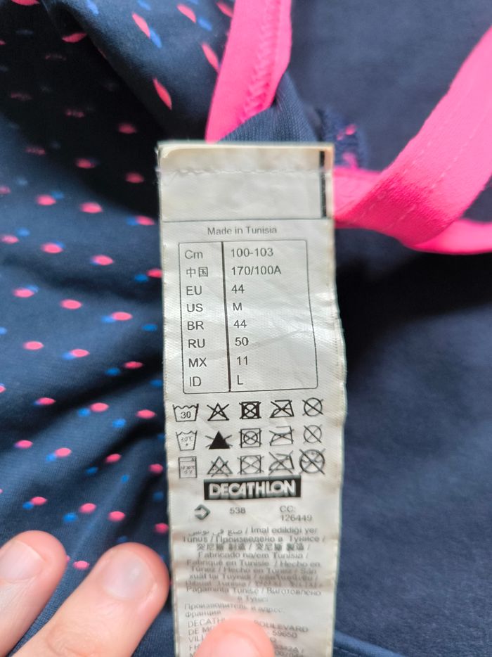 Maillot de bain femme 1 pièce natation piscine bleu et rose taille 38 40 - photo numéro 9