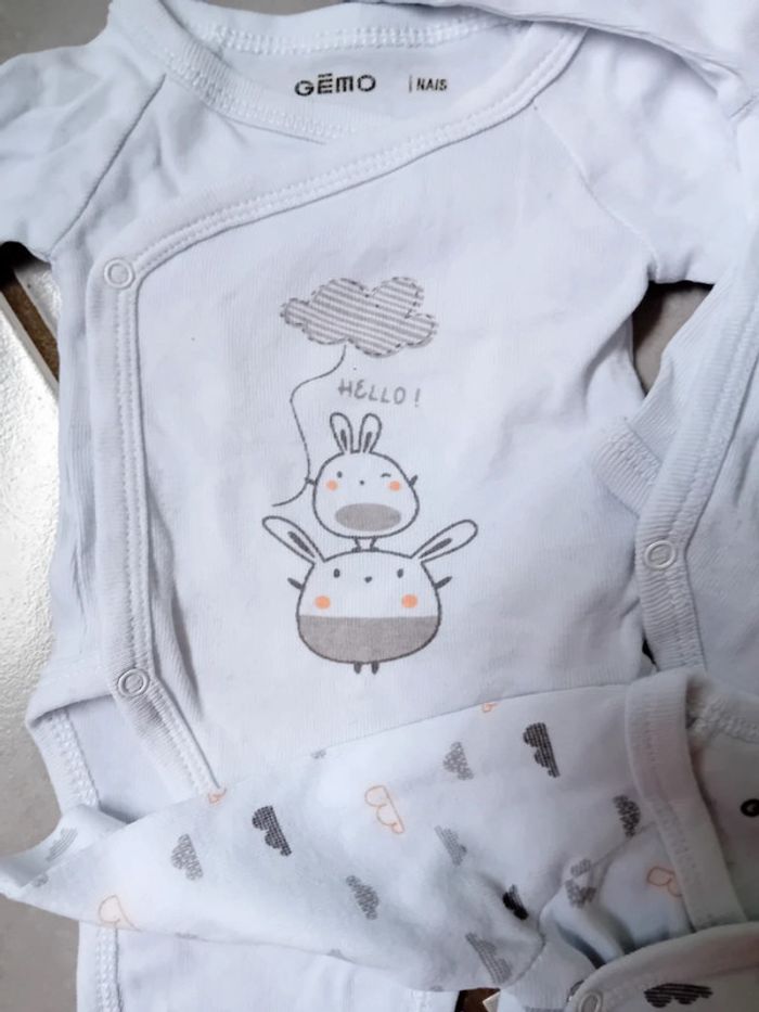 Lot de bodies taille naissance ouverture sur le devant - photo numéro 4