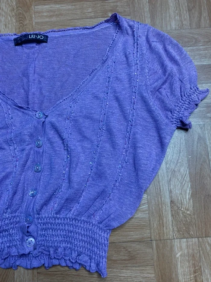 Crop top violet lilas Liu Jo – 100% Lin (NEUF) - photo numéro 3