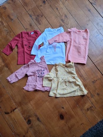 Lot 5 tee shirt manche longues 6 mois