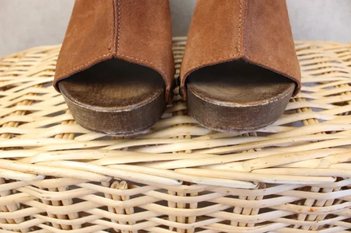 👠 Sabot ouvert, marron, taille 37 - photo numéro 2