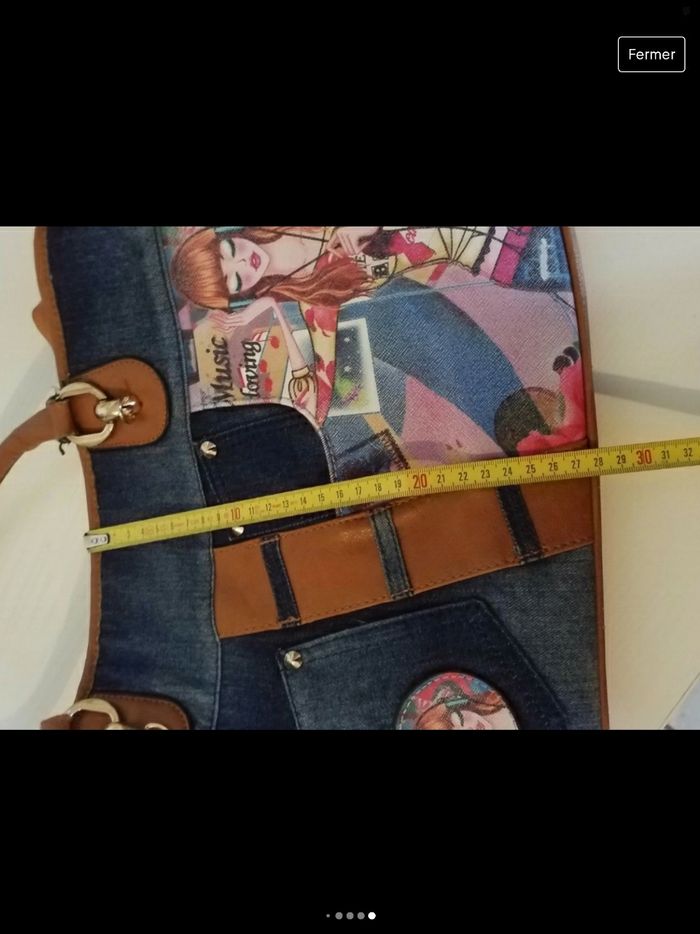 Sac à main jeans bon état - photo numéro 8