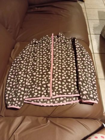 Gilet polaire manche longue H&M 110/116 dessin coeurs