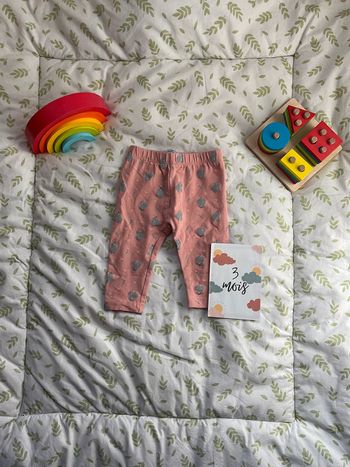 legging rose motifs lapins gris 3 mois FPC