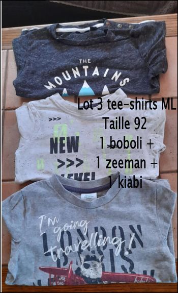 Lot 3 tee-shirts ML Taille 92