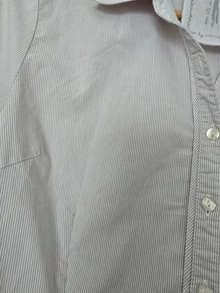 Chemise cintrée grise à rayures - photo numéro 3