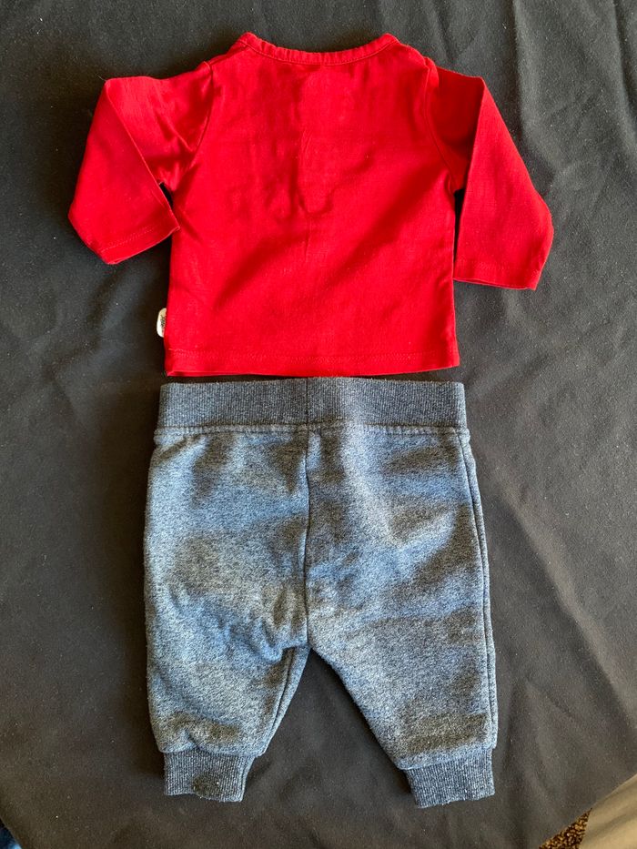 Ensemble Happy Time Jogging bleu & T-shirt rouge 1-3 mois - photo numéro 4