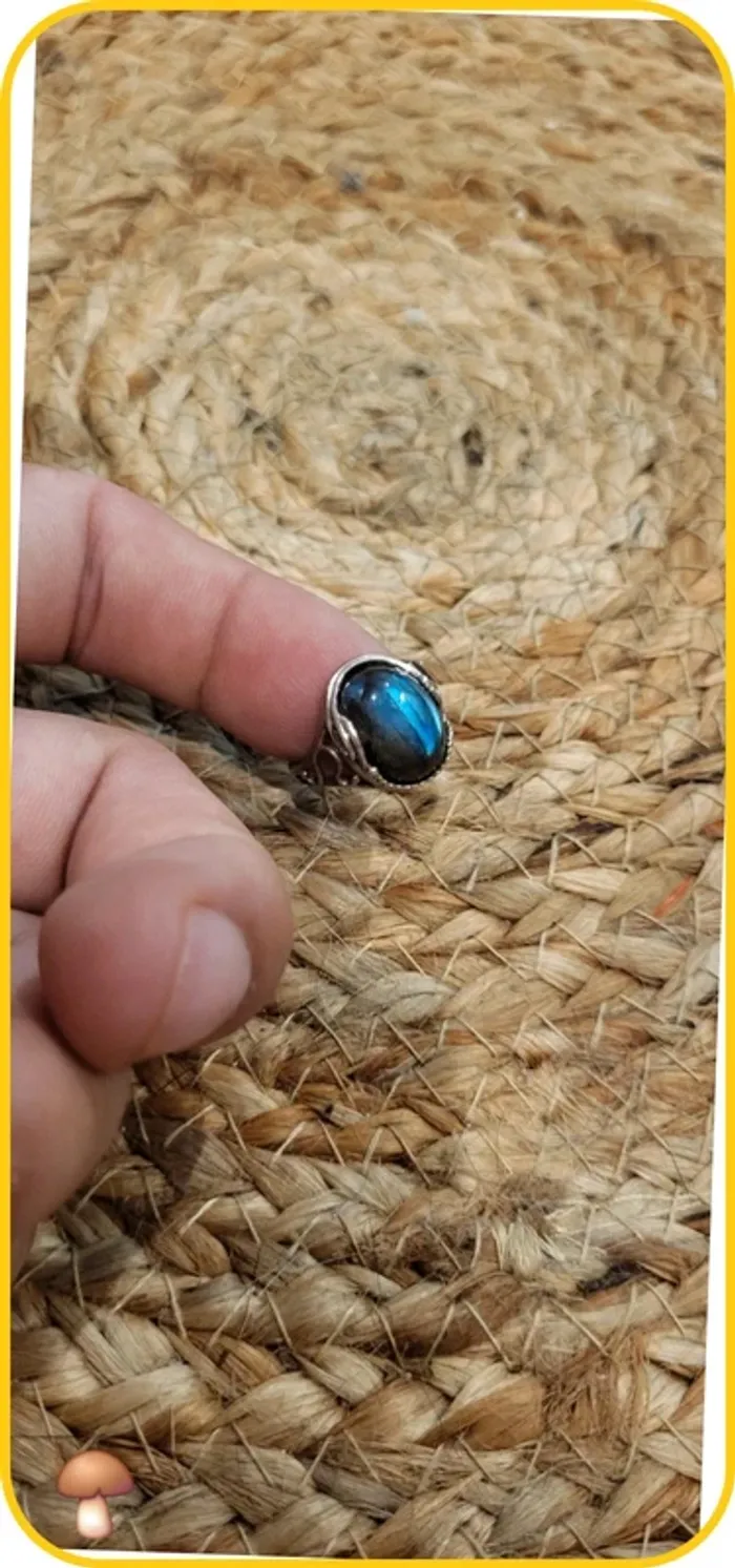 Bague labradorite en argent 925 avec poinçon - Très bon état