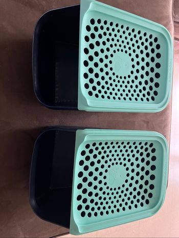 Lot de 2 bacs a oignons Tupperware