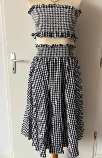 Ensemble jupe midi et bustier rockabilly / pin up / sixties