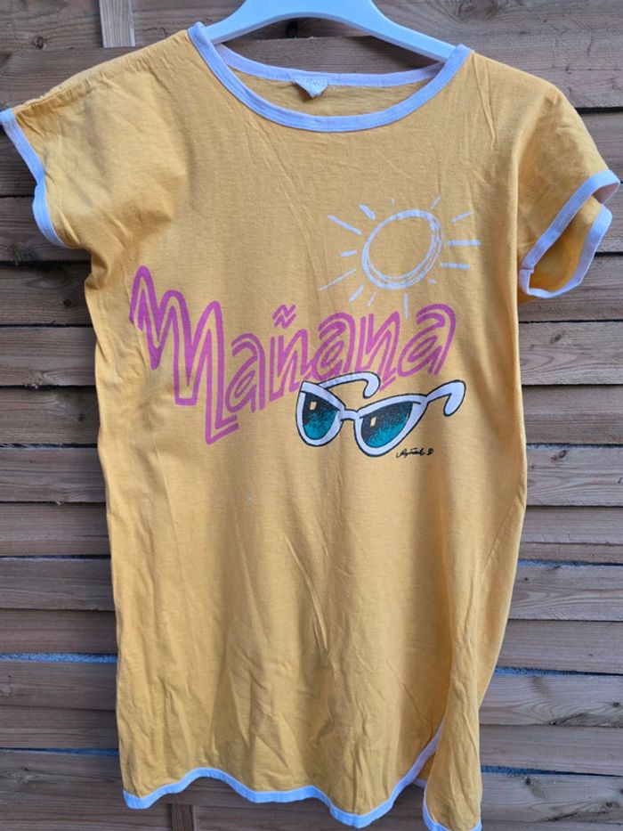 Long Tee-shirt plage imprimé 🍒vintage 70🍒taille unique voir mesures descriptif - photo numéro 3
