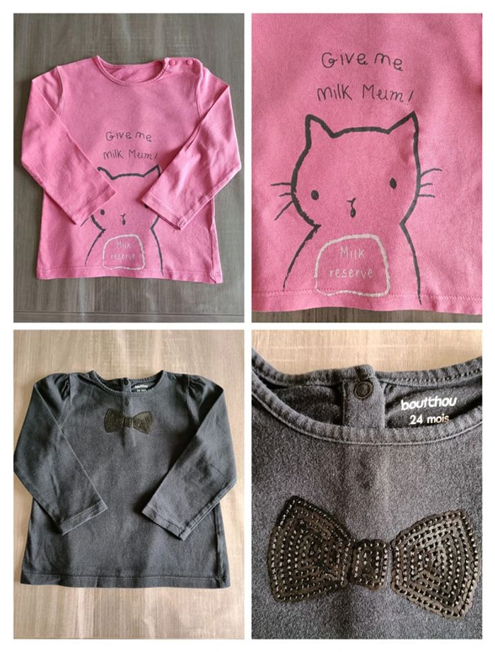 Lot de 2 T Shirts manches longues 24 mois - photo numéro 2