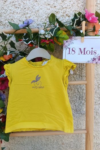 T-shirt manche courte jaune 18mois