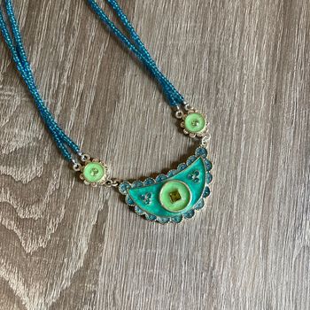 Collier | vert & bleu 🌸