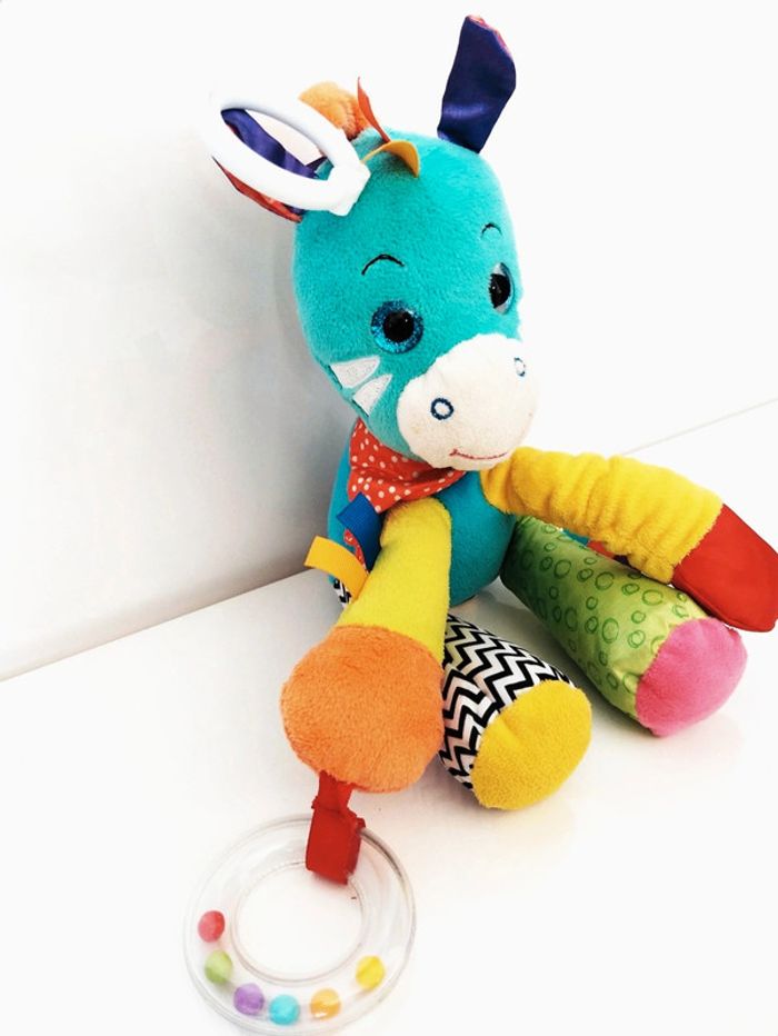 Peluche hochet doudou âne